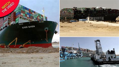 Suez Canal: Rescue teams move huge stuck container ship Ever Given 'by nearly 100ft' - World ...