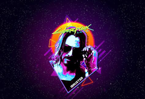 1284x2778px, 2K free download | Keanu Reeves Cyberpunk 2077 Retro Art ...