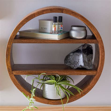 Drew Barrymore Flower Home + Round Mango Wood Wall Shelf