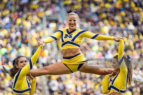 Michigan Wolverines cheerleaders during the game between the UNLV ...