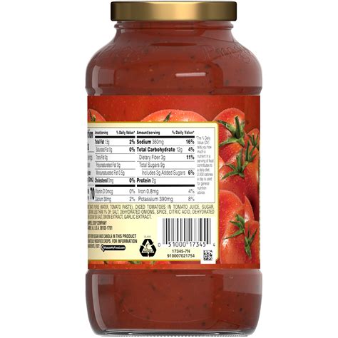 Prego Sauce Nutrition Label | Besto Blog