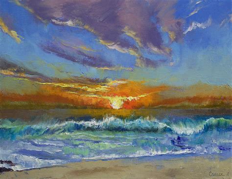 Malibu Beach Sunset Painting by Michael Creese - Pixels