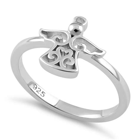 Wholesale Sterling Silver Angel Wings with Heart Ring for Sale