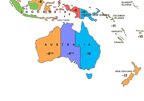 Australia Time Zone Map With Cities - United States Map