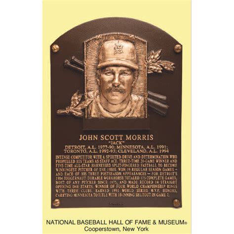 Jack Morris Baseball Hall of Fame Plaque Postcard