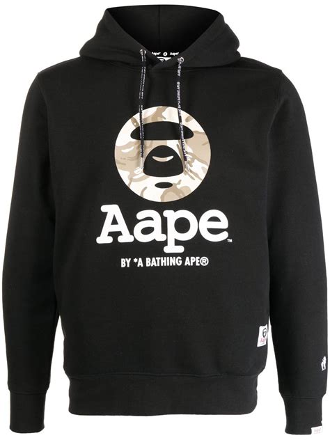 AAPE BY *A BATHING APE® logo-print Cotton Hoodie - Farfetch