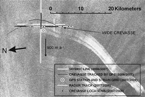 Map of working area on Pine Island Glacier (location marked in Fig. 1).... | Download Scientific ...