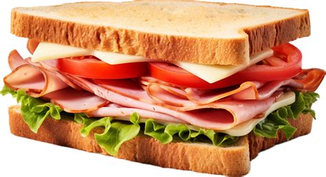 AI generated sandwich with ham cheese and vegetables png 35675681 PNG
