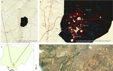 Maps showing various aspects of the study area. A: shows the map of... | Download Scientific Diagram