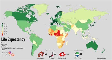 Life Expectancy World Map - Map Of Western Hemisphere