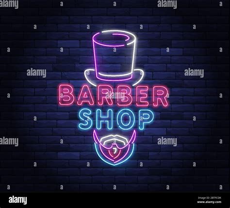 Illuminated neon barber shop design Stock Vector Image & Art - Alamy