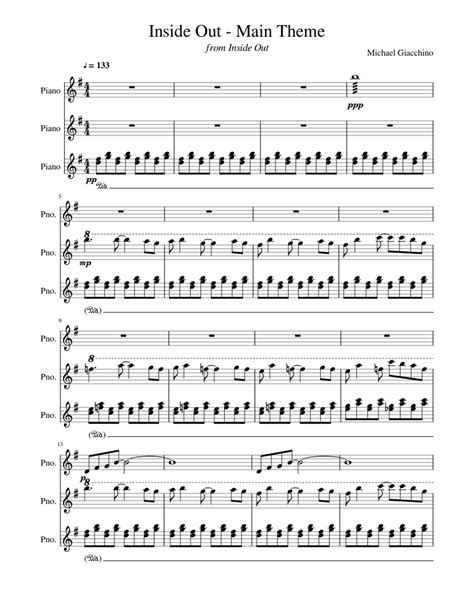 Inside Out - Main Theme Sheet music for Piano (Mixed Trio) | Musescore.com