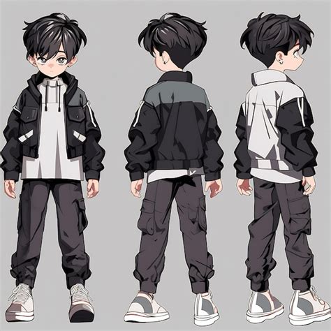 Premium Photo | Trendy Anime Boy Character Turnaround Concept Art Sheet Showcasing A Handsome ...