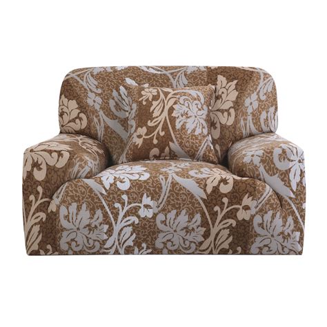 Piccocasa 2-Piece Slip Resistant Stretch Sofa Cover ( Dark Brown, 1 Seater) - Walmart.com ...