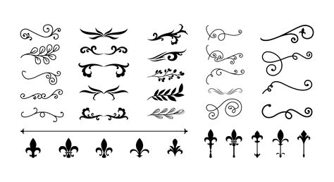 Dividers ornaments line style icon collection design 1761850 Vector Art ...