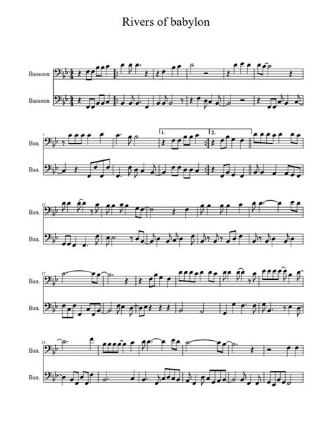 Rivers of babylon Sheet music | Download free in PDF or MIDI ...