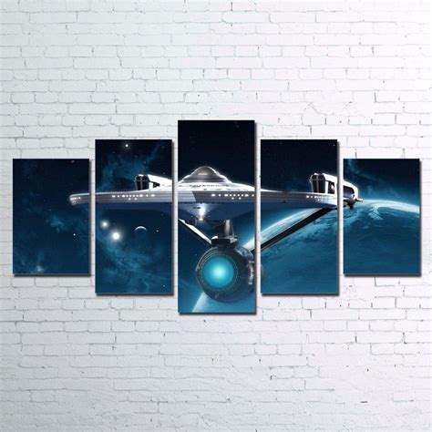 Star Trek Enterprise poster 5 Piece Canvas Art Wall Art Picture Home Decor - Posters & Prints