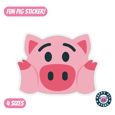 Pig Emoji Sticker Four Sizes Available. Printed in the USA. - Etsy