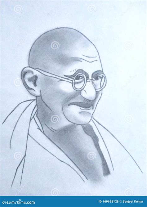 Mahatma Gandhi`s Hand Drawn Sketch Editorial Stock Photo - Image of ...