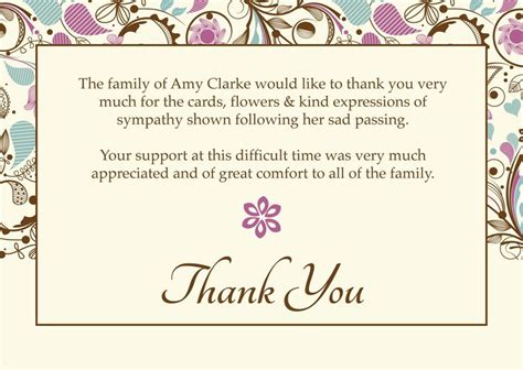 thank you card email template | Funeral thank you cards, Sympathy thank you cards, Funeral thank you