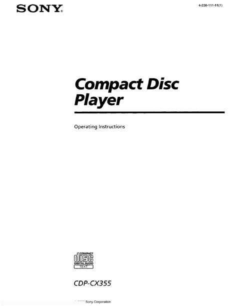 SONY CDP-CX355 OPERATING INSTRUCTIONS MANUAL Pdf Download | ManualsLib