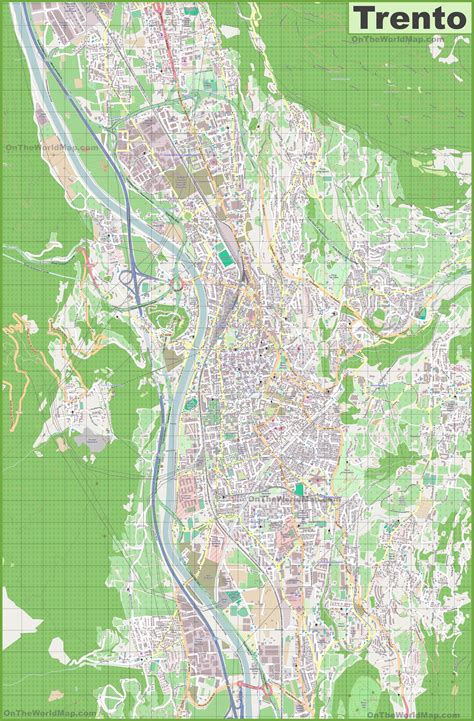 Large detailed map of Trento | Map, Italy map, Detailed map