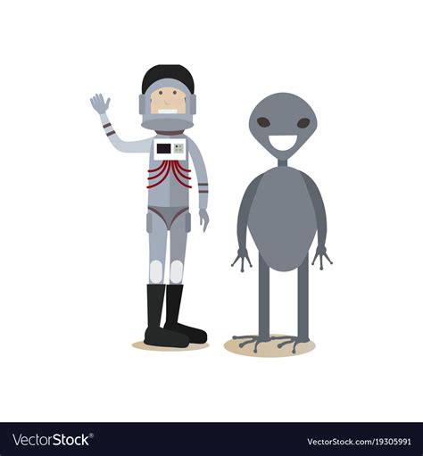 Space people concept flat Royalty Free Vector Image