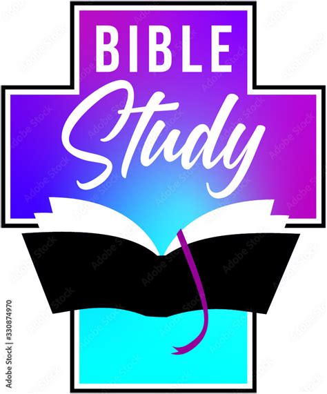 Bible Study Logo with blue and violet cross background Stock Vector ...