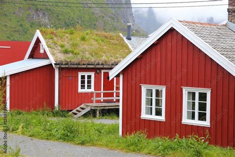 Norwegian town. Fishing town in Nordland - Reine, Norway. Stock Photo ...