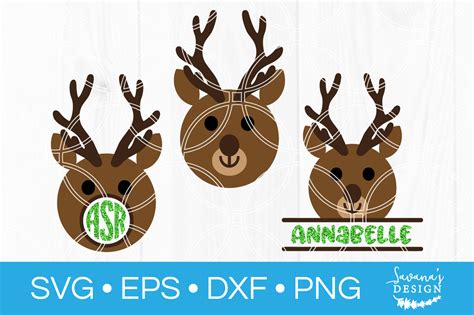 Reindeer Monogram SVG Bundle