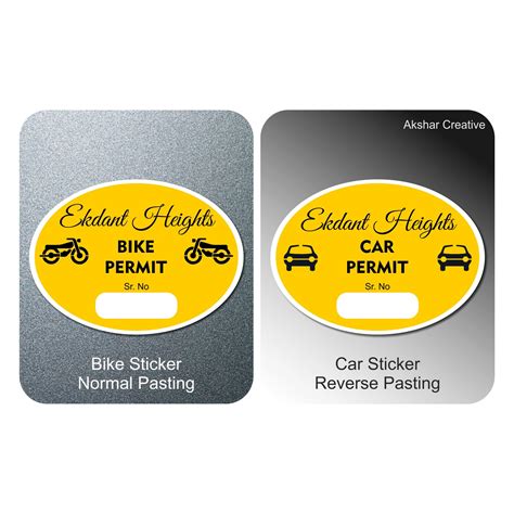 Vehicle Parking Stickers for Society and Apartments – Round Shape - Akshar Creative Enterprise