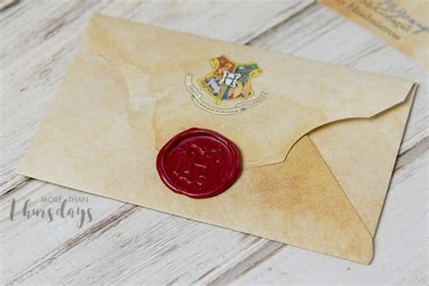 DIY Hogwarts Letter With Envelope and Hogwarts Seal | More Than Thursdays