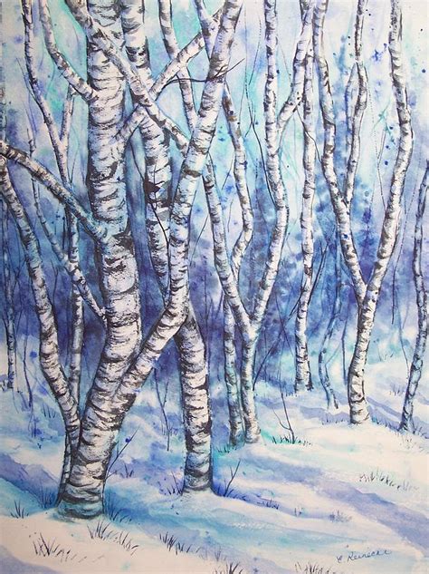 Winter Woods Painting by Conni Reinecke - Fine Art America