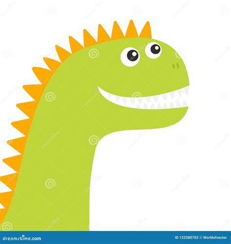 Dinosaur Face. Cute Cartoon Funny Dino Baby Character. Flat Design ...