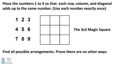 Magic Square Puzzle 3X3 / Thus, magic square 3x3 play an essential role in kids' learning ...