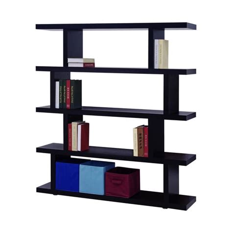 Shop Contemporary Black Wood Wall Shelving Unit - Overstock - 8818956