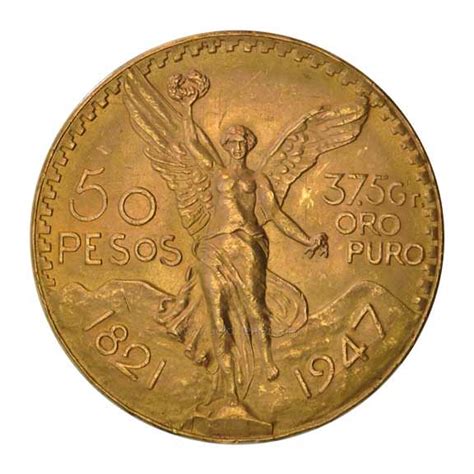 Mexican 50 Pesos Gold Coin Value : 50 Peso 1921 United Mexican States ...