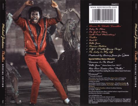 Carátula Trasera de Michael Jackson - Thriller (Special Edition) - Portada