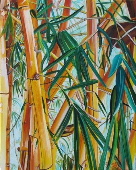 Bamboo print, Yellow Bamboo art, Oriental Bamboo, Japanese Bamboo, Bamboo painting, Bamboo Garden,