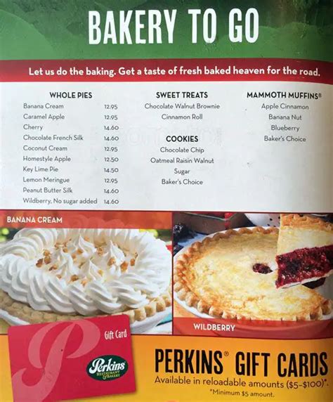 Menu at Perkins Restaurant & Bakery, Toronto, 600 Dixon Rd