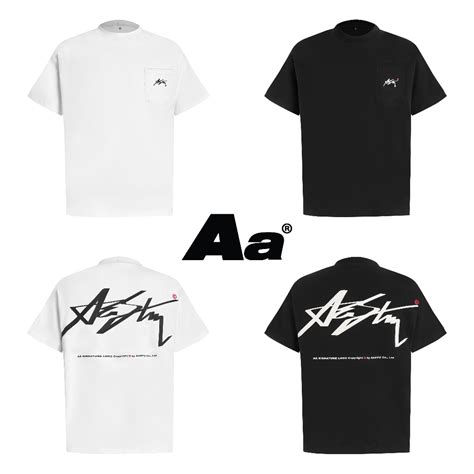 ÁO THUN CHỮ KÝ AASTU BOXY // TRẮNG ĐEN - POCKET SIGNATURE LOGO TEE ...