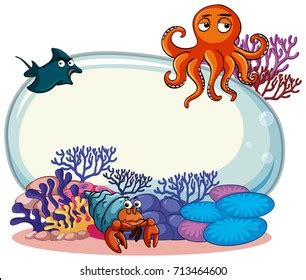 Border Template Sea Animals Illustration Stock Vector (Royalty Free) 713464600 | Shutterstock