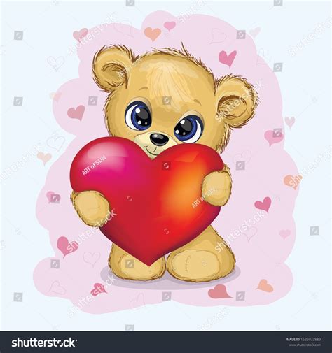 Cute Cartoon Teddy Bear Big Soft Stock Vector (Royalty Free) 1626933889 ...