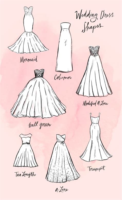 Everything You Ever Wanted to Know About Wedding Dress Silhouettes | Desenhos de vestidos ...