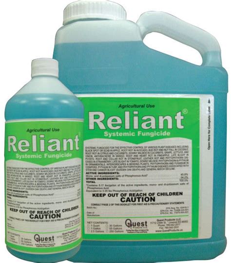 Reliant Systemic Fungicide, Generic Agri-fos, Quest Products. Industrial Vegetation Management