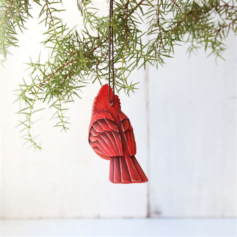 Cardinal Ornament Christmas, Cardinal Bird Ornaments, Wooden - Inspire ...