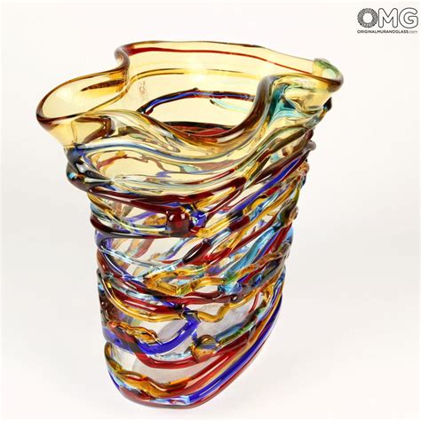 Harlequin Vase - Curvy Vase - Original Murano Glass