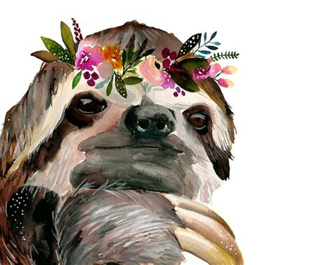 Sloth Print | Etsy