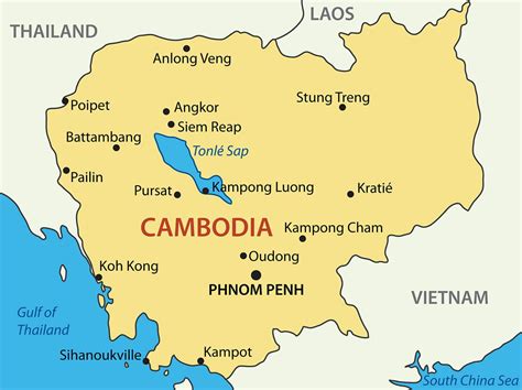 Cambodia city map - Cambodia cities map (South-Eastern Asia - Asia)