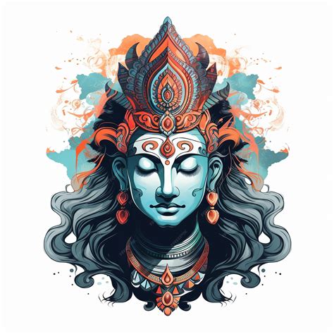 Premium AI Image | illustration of Hindu god tshirt graphic on isolate ...